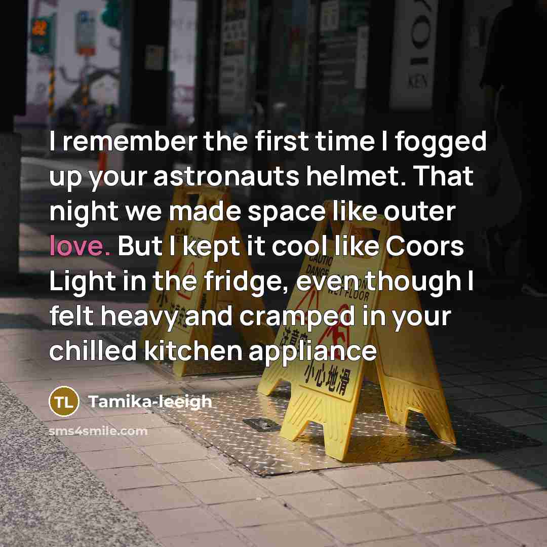 “I remember the first time I fogged up your astronauts…” quote by Tamika-leeigh