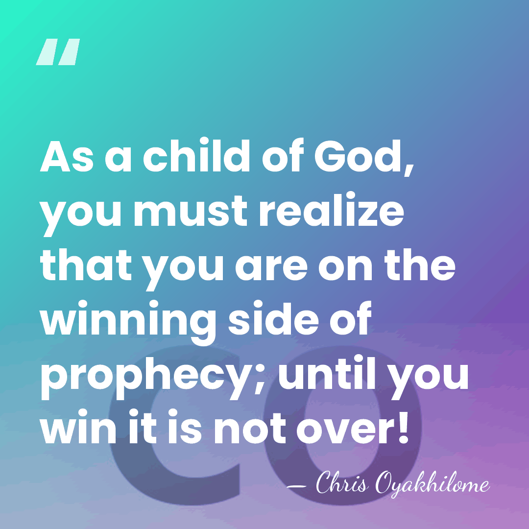 As a child of God, you must realize that you are on&hellip; - Chris Oyakhilome