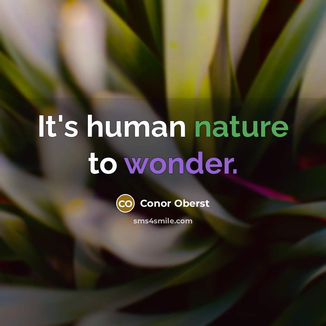 “It's human nature to wonder.…” quote by Conor Oberst