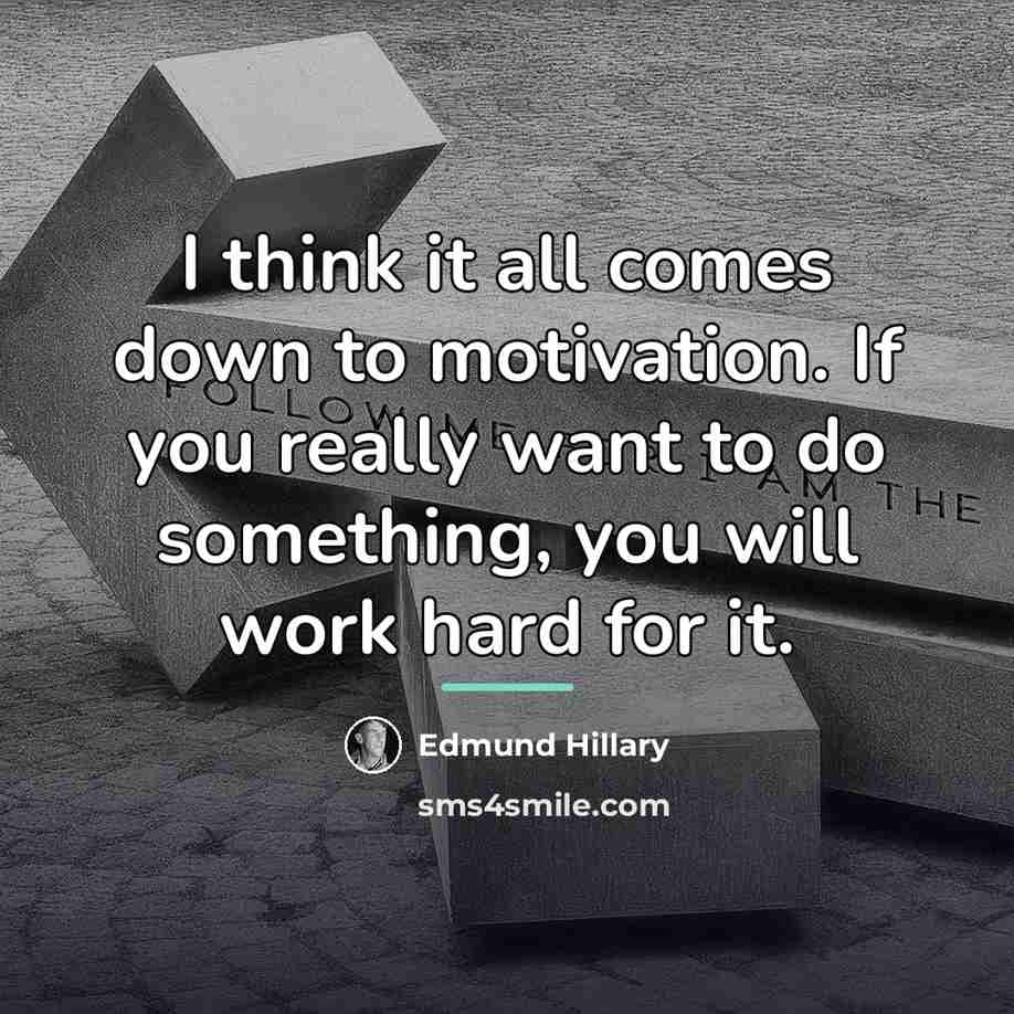 “I think it all comes down to motivation. If you…” quote by Edmund Hillary