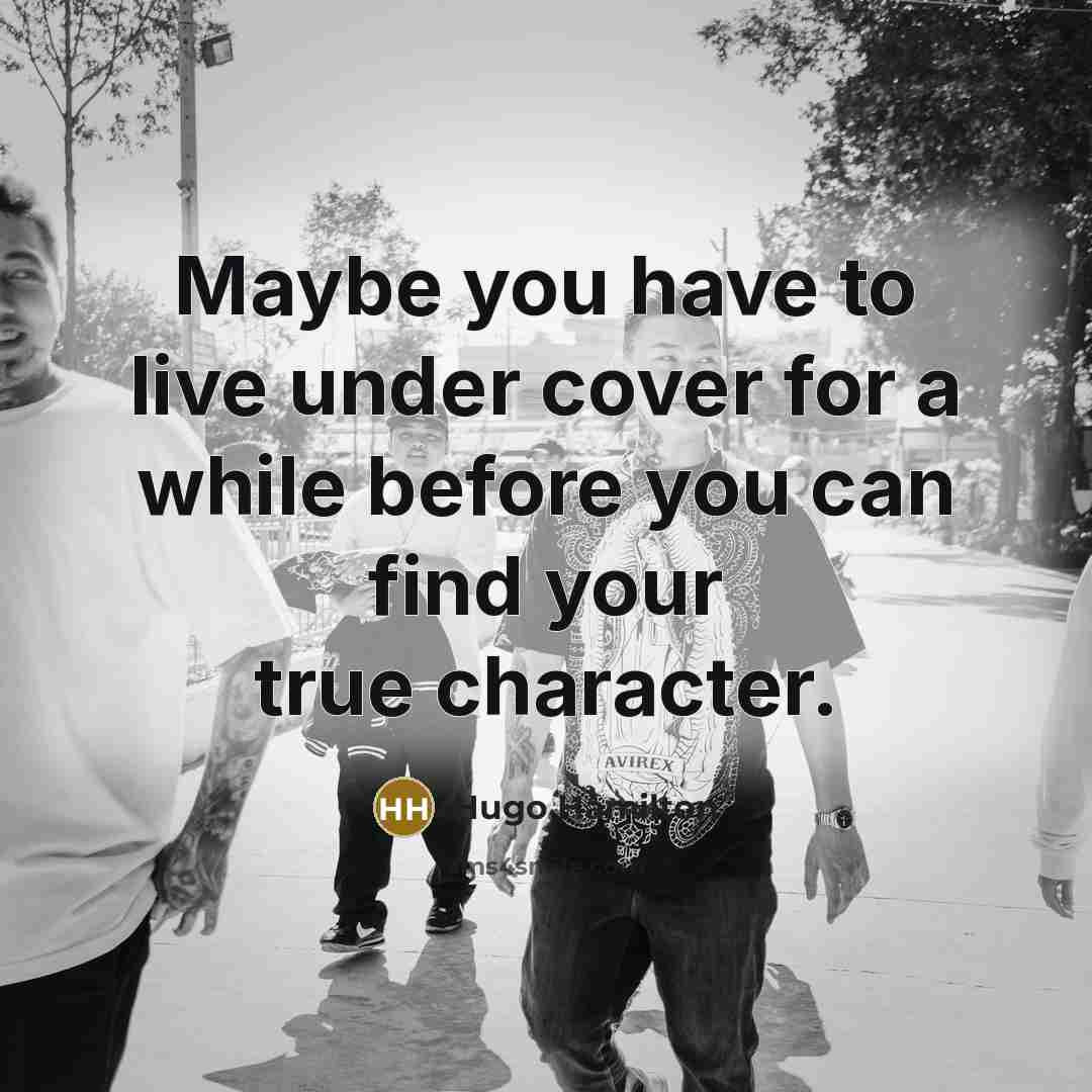 “Maybe you have to live under cover for a while…” quote by Hugo Hamilton