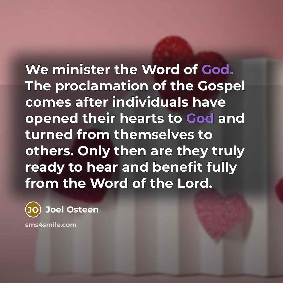 “We minister the Word of God. The proclamation of the…” quote by Joel Osteen