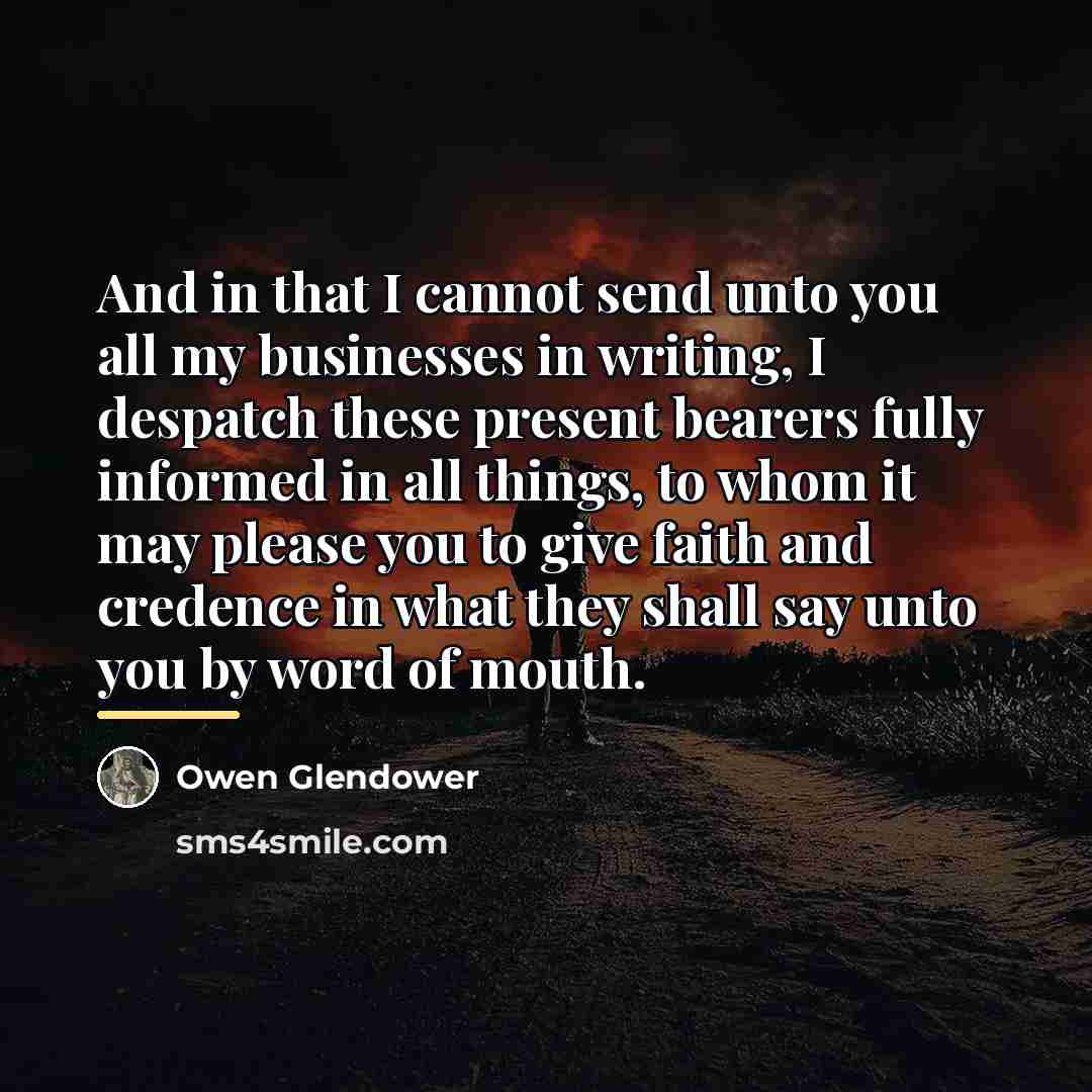 “And in that I cannot send unto you all my…” quote by Anonymous