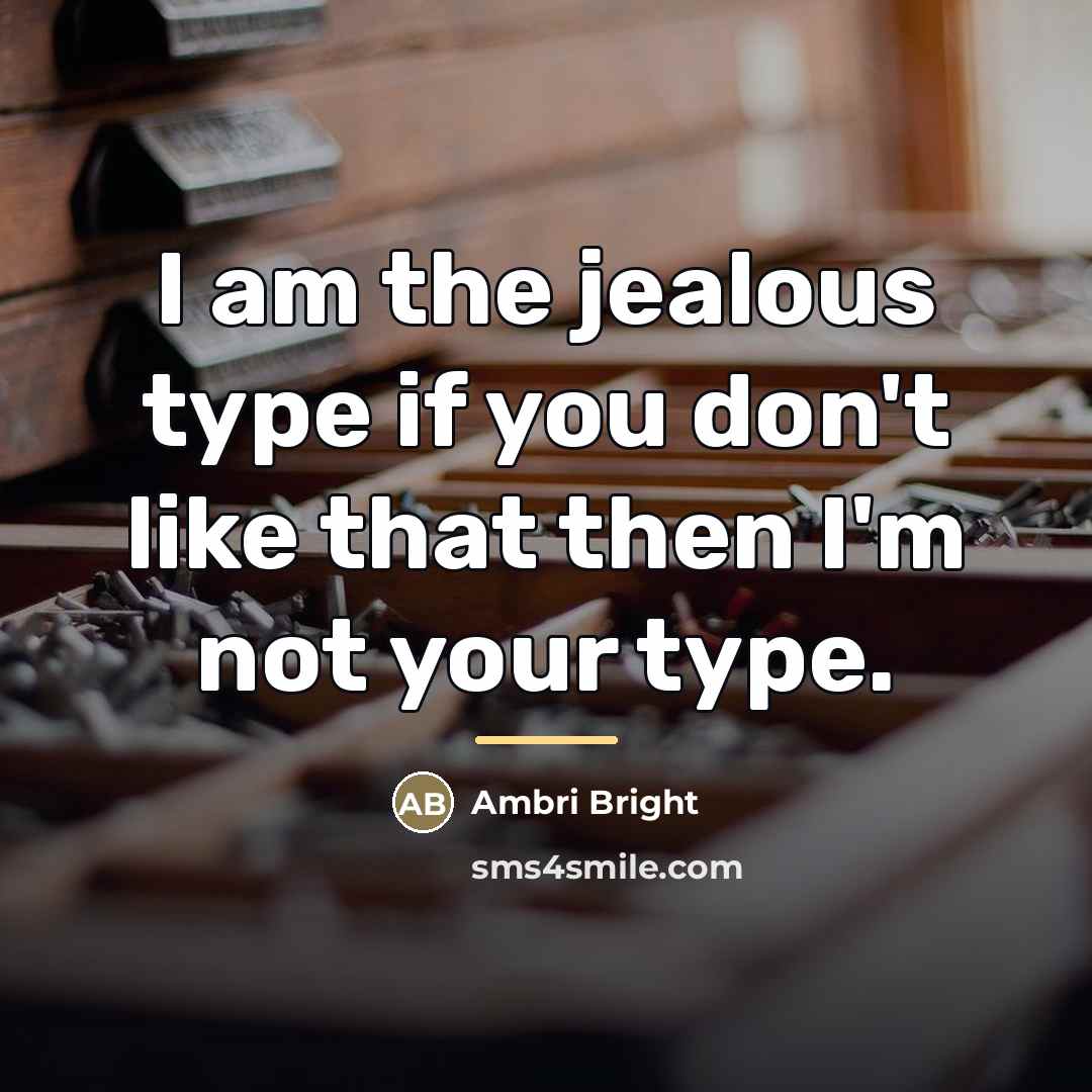 “I am the jealous type if you don't like that…” quote by Ambri Bright
