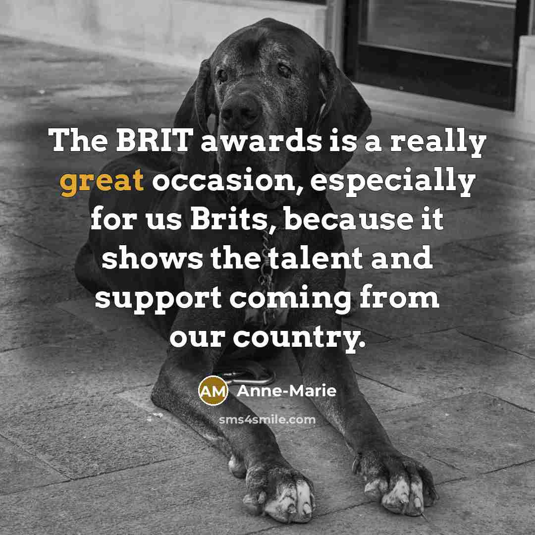 “The BRIT awards is a really great occasion, especially for…” quote by Anne-Marie