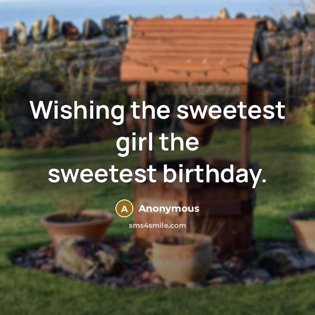 “Wishing the sweetest girl the sweetest birthday.…” quote by Anonymous