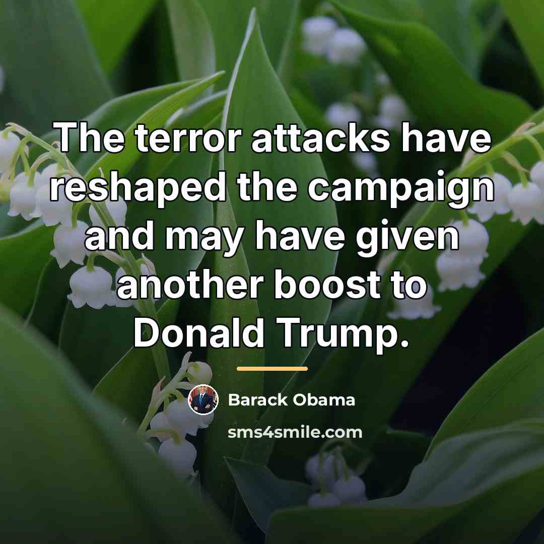“The terror attacks have reshaped the campaign and may have…” quote by Barack Obama