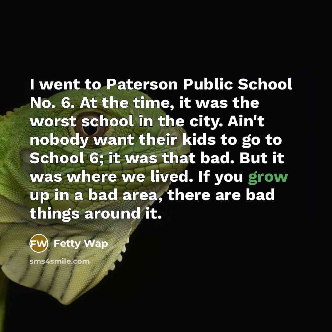 “I went to Paterson Public School No. 6. At the…” quote by Fetty Wap