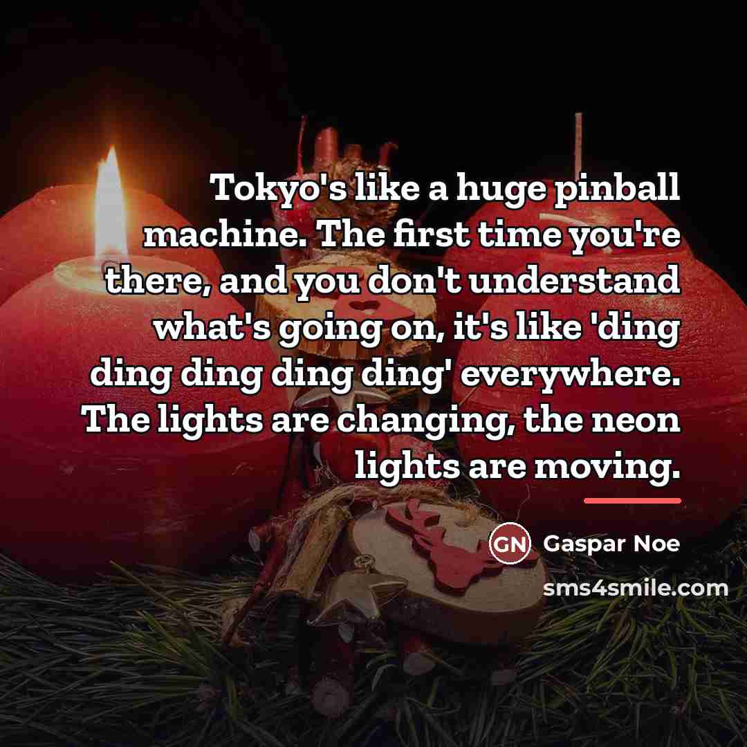 “Tokyo's like a huge pinball machine. The first time you're…” quote by Gaspar Noe