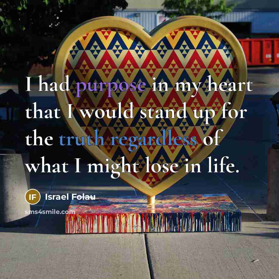 “I had purpose in my heart that I would stand…” quote by Israel Folau