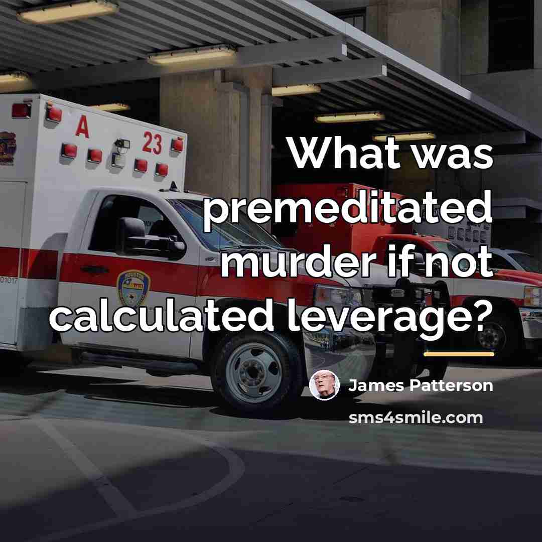 “What was premeditated murder if not calculated leverage?…” quote by James Patterson