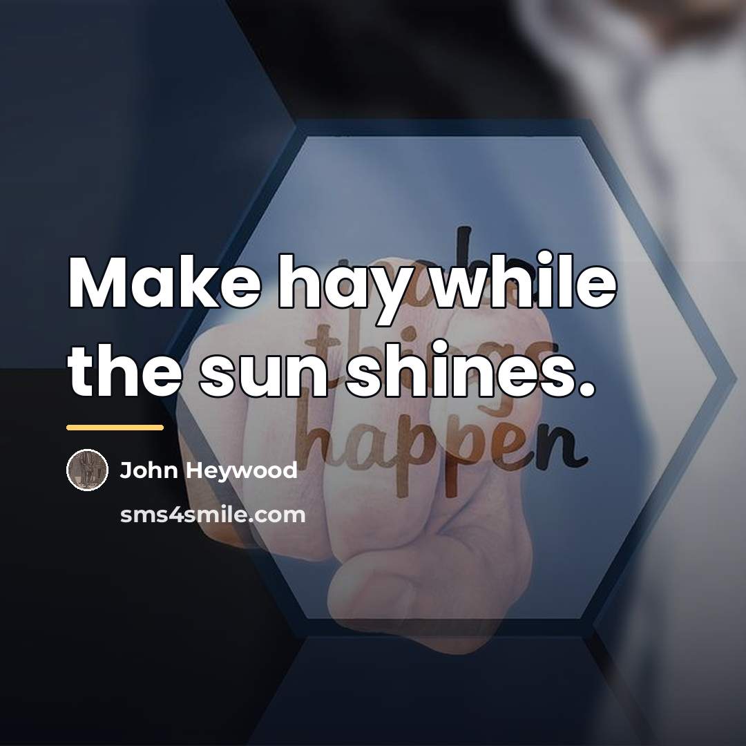 “Make hay while the sun shines.…” quote by John Heywood