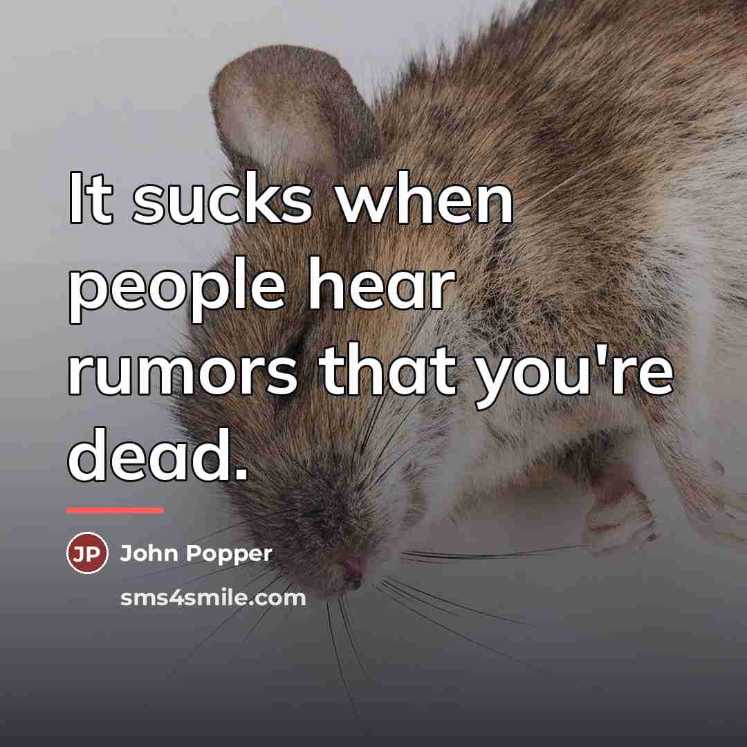 “It sucks when people hear rumors that you're dead.…” quote by John Popper