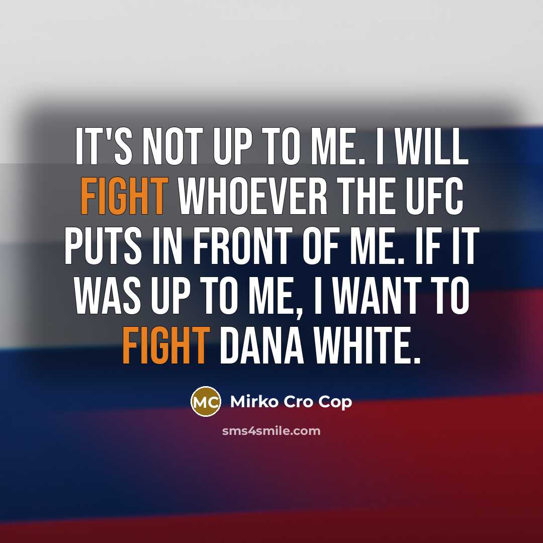 “It's not up to me. I will fight whoever the…” quote by Mirko Cro Cop