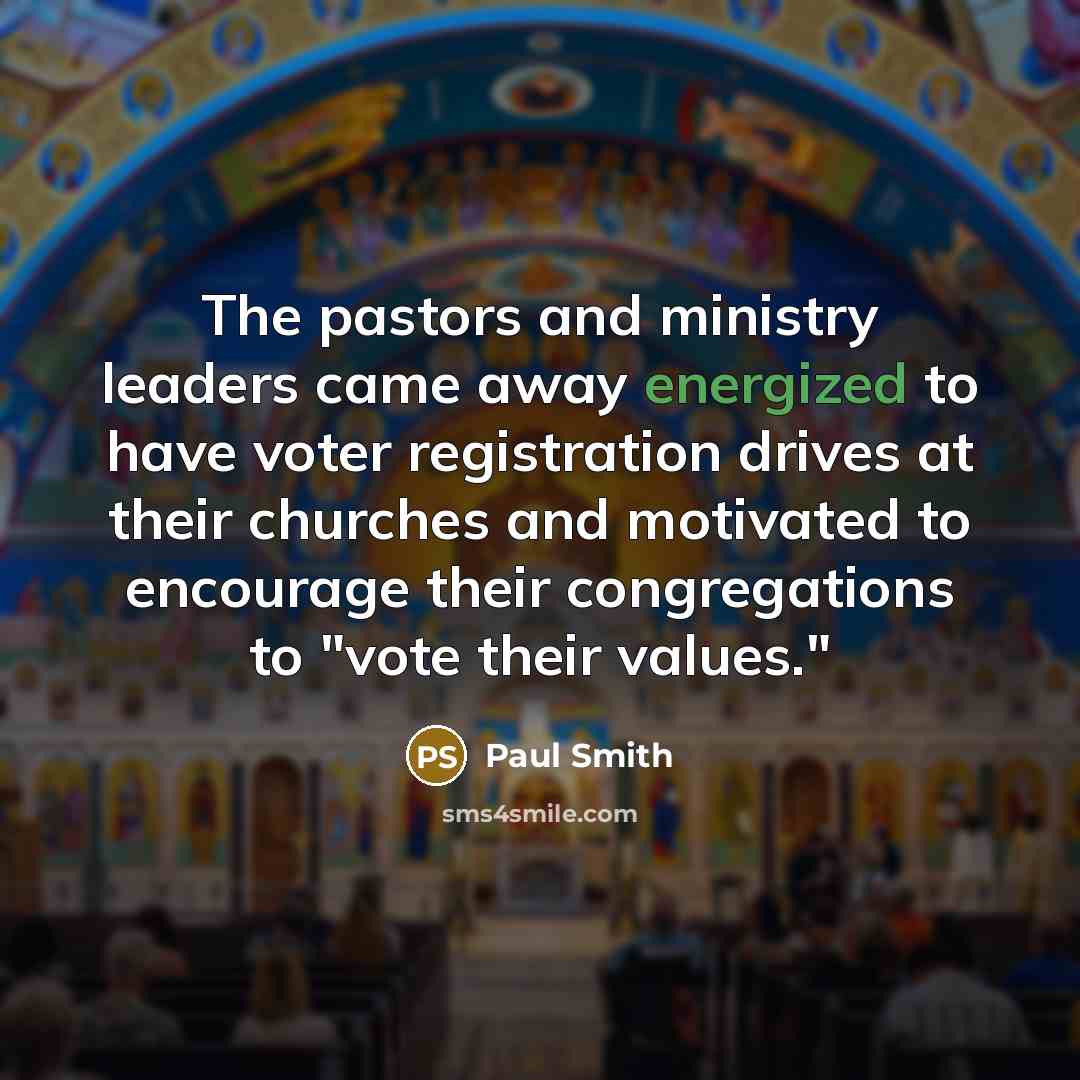 “The pastors and ministry leaders came away energized to have…” quote by Paul Smith