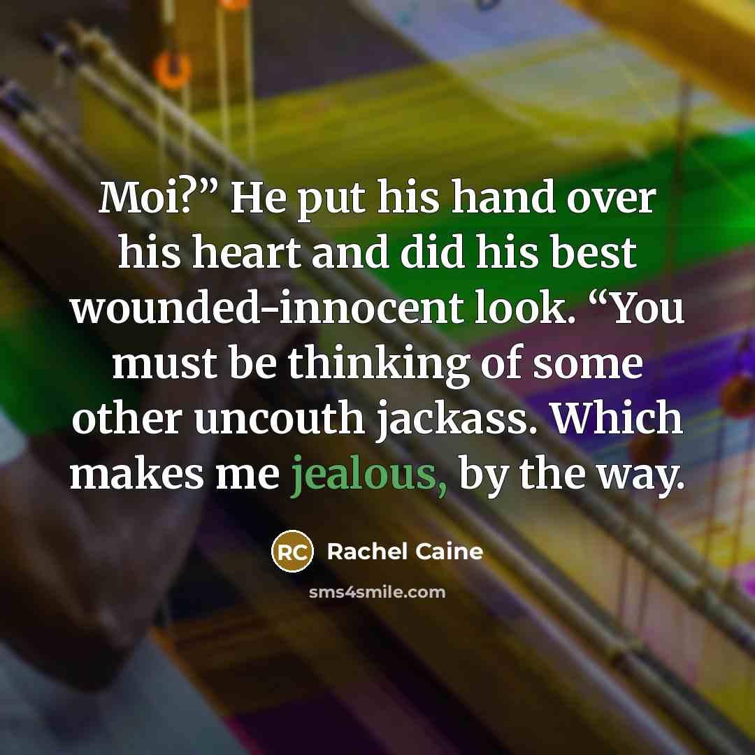 “Moi?” He put his hand over his heart and did…” quote by Rachel Caine
