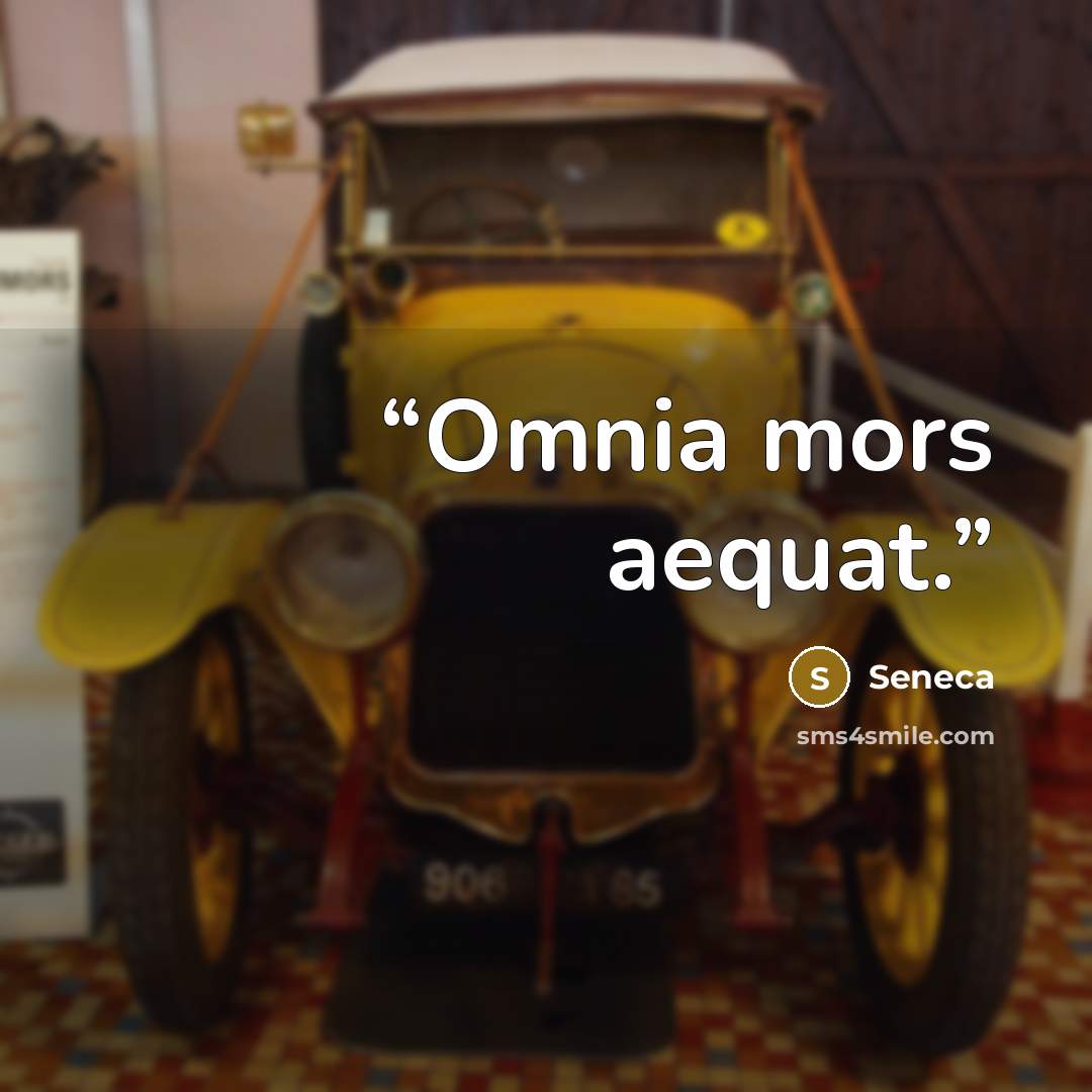 “Omnia mors aequat.” quote by Seneca