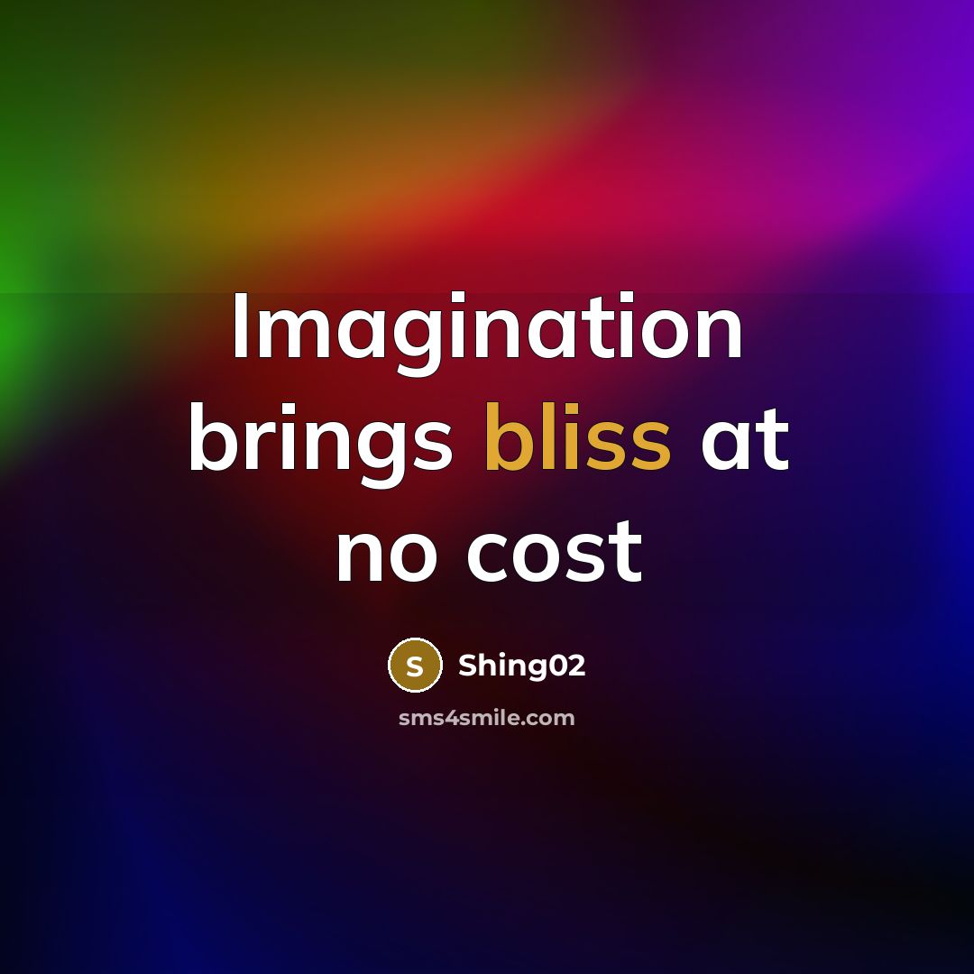 “Imagination brings bliss at no cost…” quote by Shing02