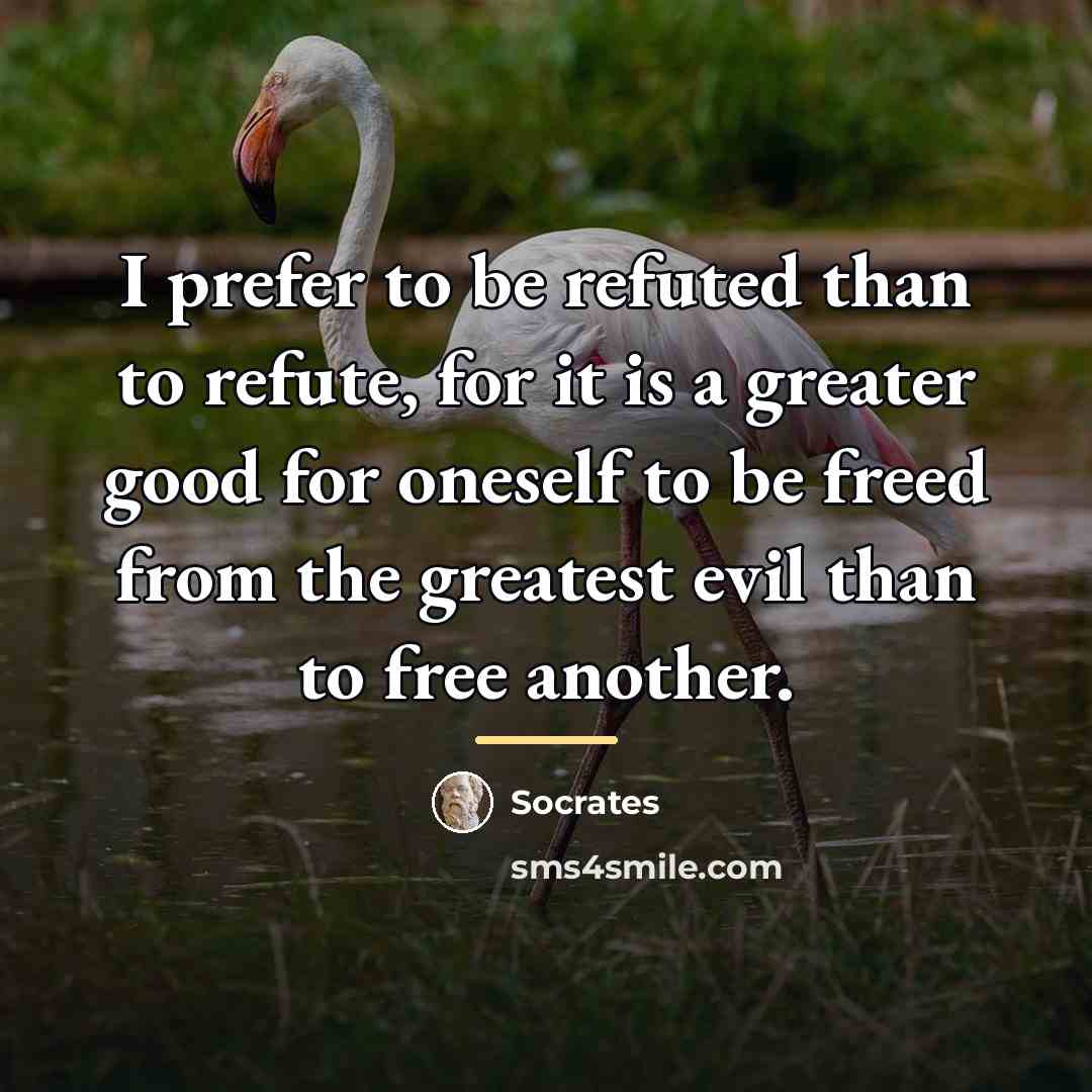“I prefer to be refuted than to refute, for it…” quote by Socrates