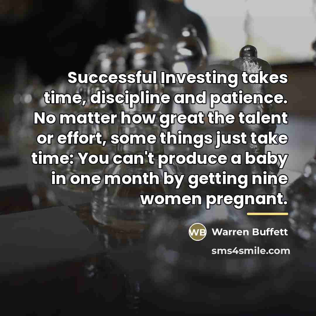 “Successful Investing takes time, discipline and patience. No matter how…” quote by Warren Buffett