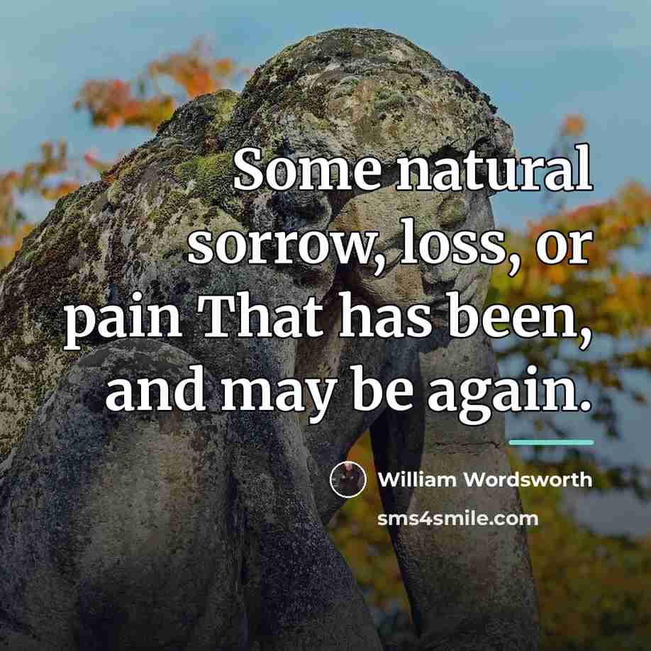 “Some natural sorrow, loss, or pain That has been, and…” quote by William Wordsworth