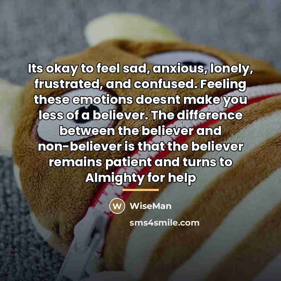 “Its okay to feel sad, anxious, lonely, frustrated, and confused.…” quote by WiseMan