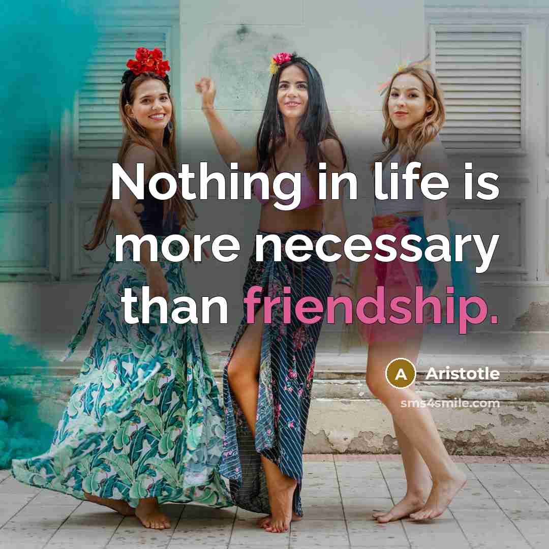 “Nothing in life is more necessary than friendship.” quote by Aristotle