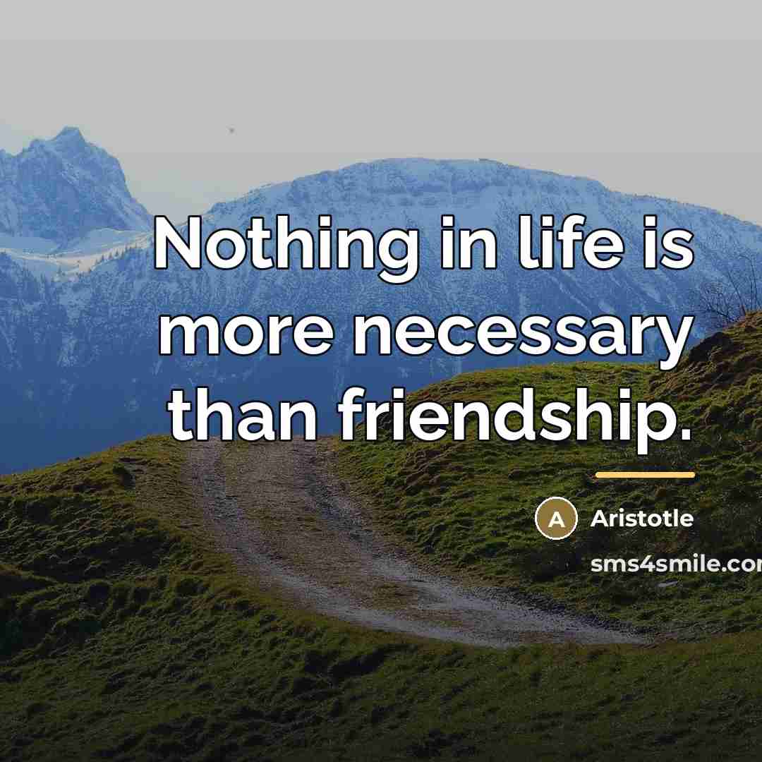 “Nothing in life is more necessary than friendship.…” quote by Aristotle