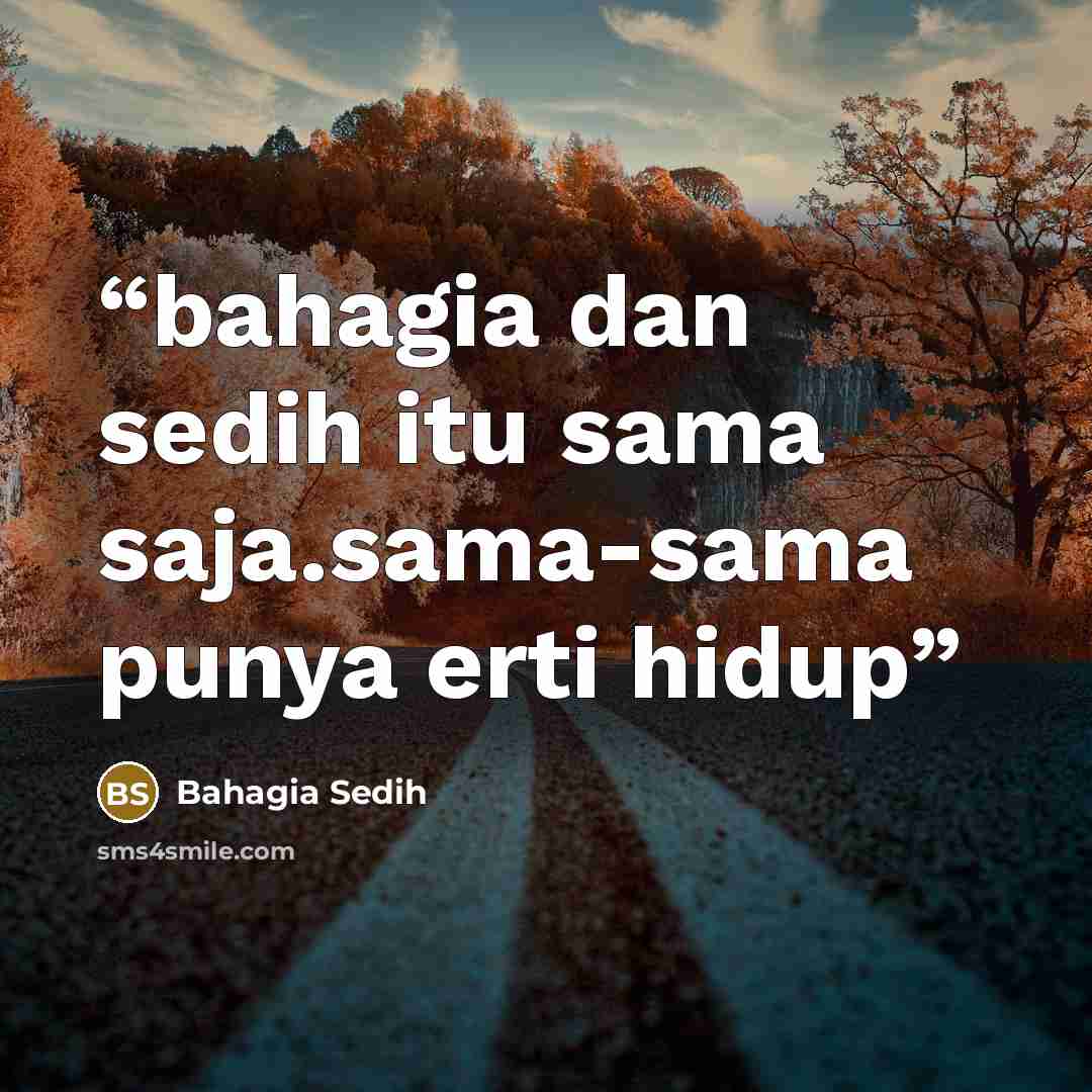“bahagia dan sedih itu sama saja.sama-sama punya erti hidup” quote by Bahagia Sedih
