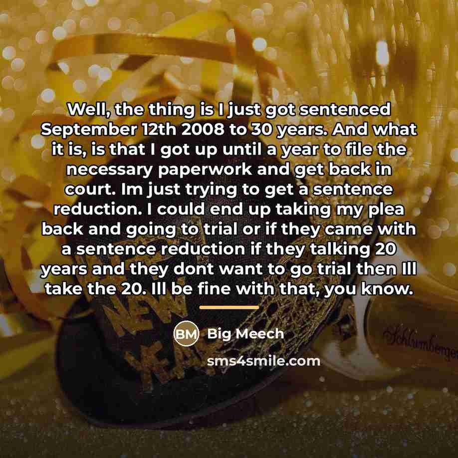 “Well, the thing is I just got sentenced September 12th…” quote by Big Meech