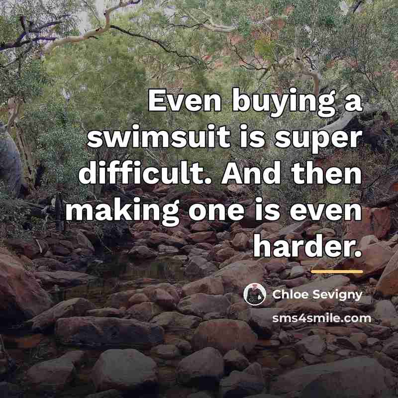 “Even buying a swimsuit is super difficult. And then making…” quote by Chloe Sevigny