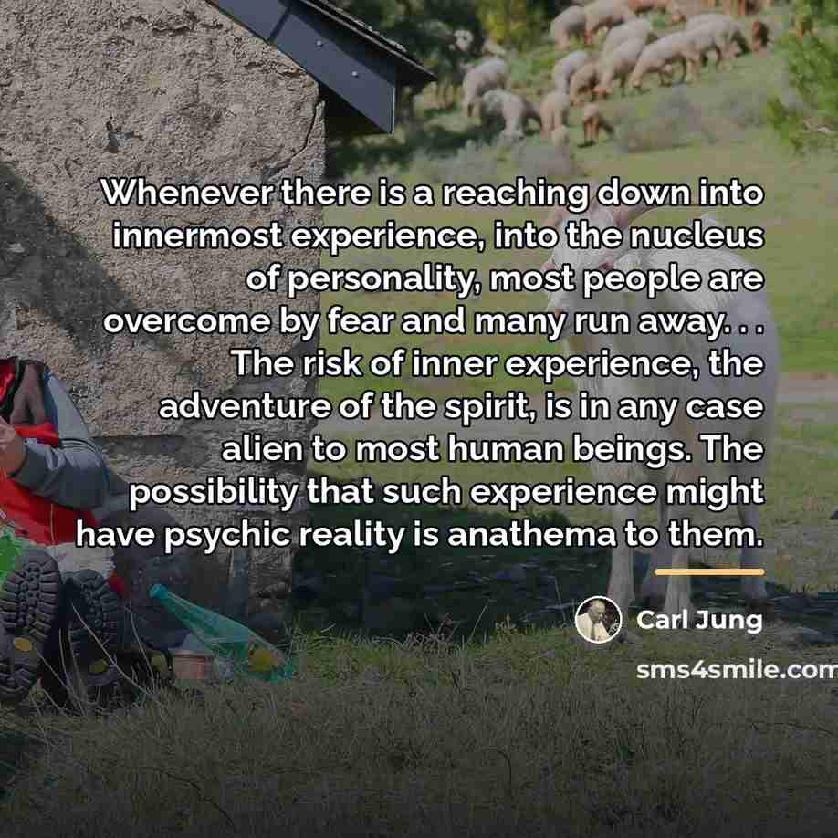 “Whenever there is a reaching down into innermost experience, into…” quote by Carl Jung