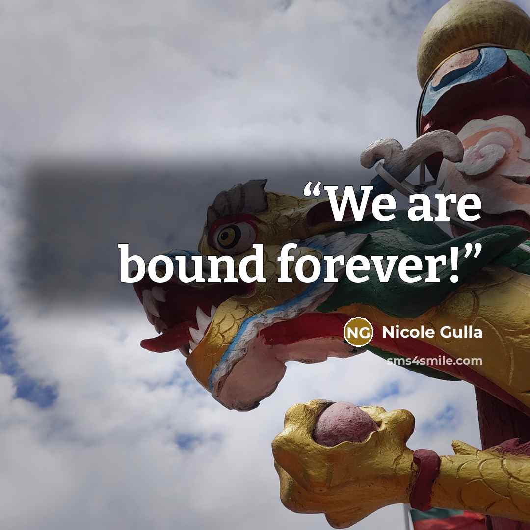“We are bound forever!” quote by Nicole Gulla