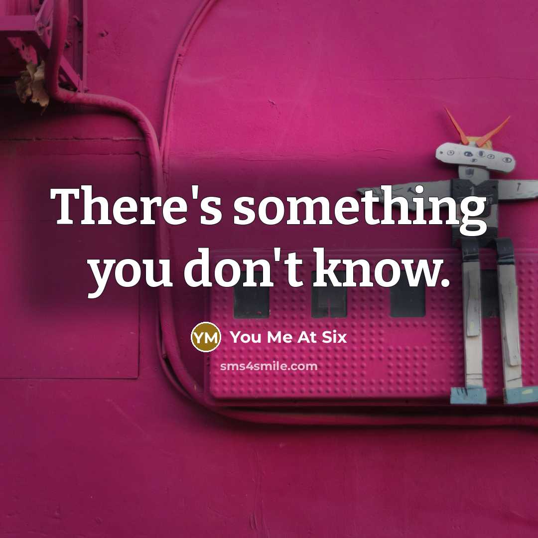 “There's something you don't know.…” quote by You Me At Six