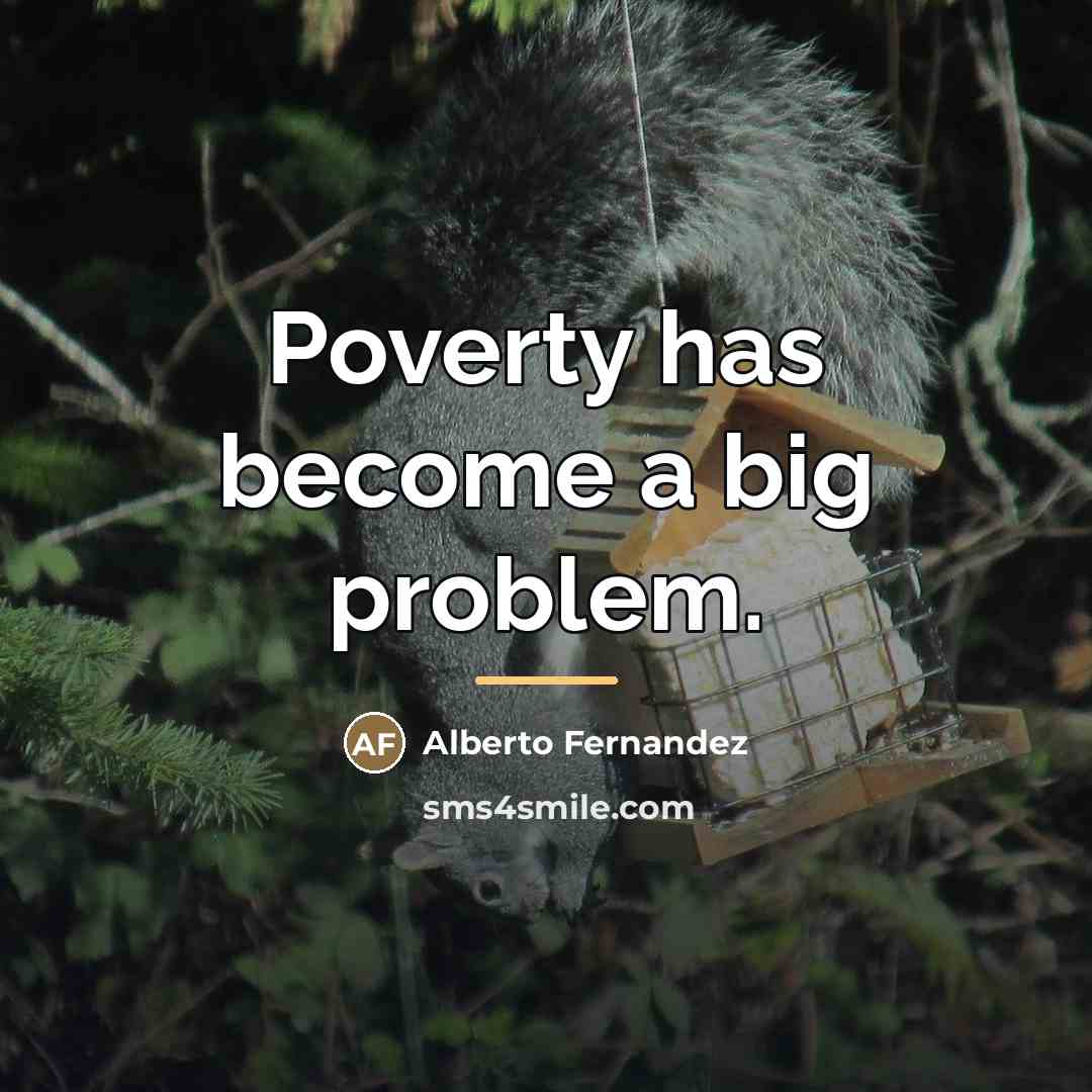 “Poverty has become a big problem.…” quote by Alberto Fernandez