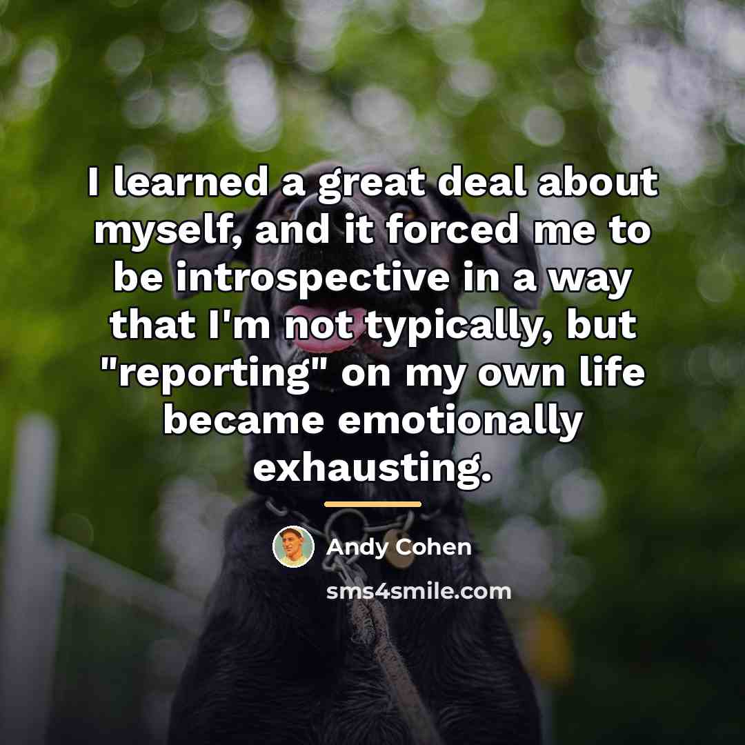 “I learned a great deal about myself, and it forced…” quote by Andy Cohen