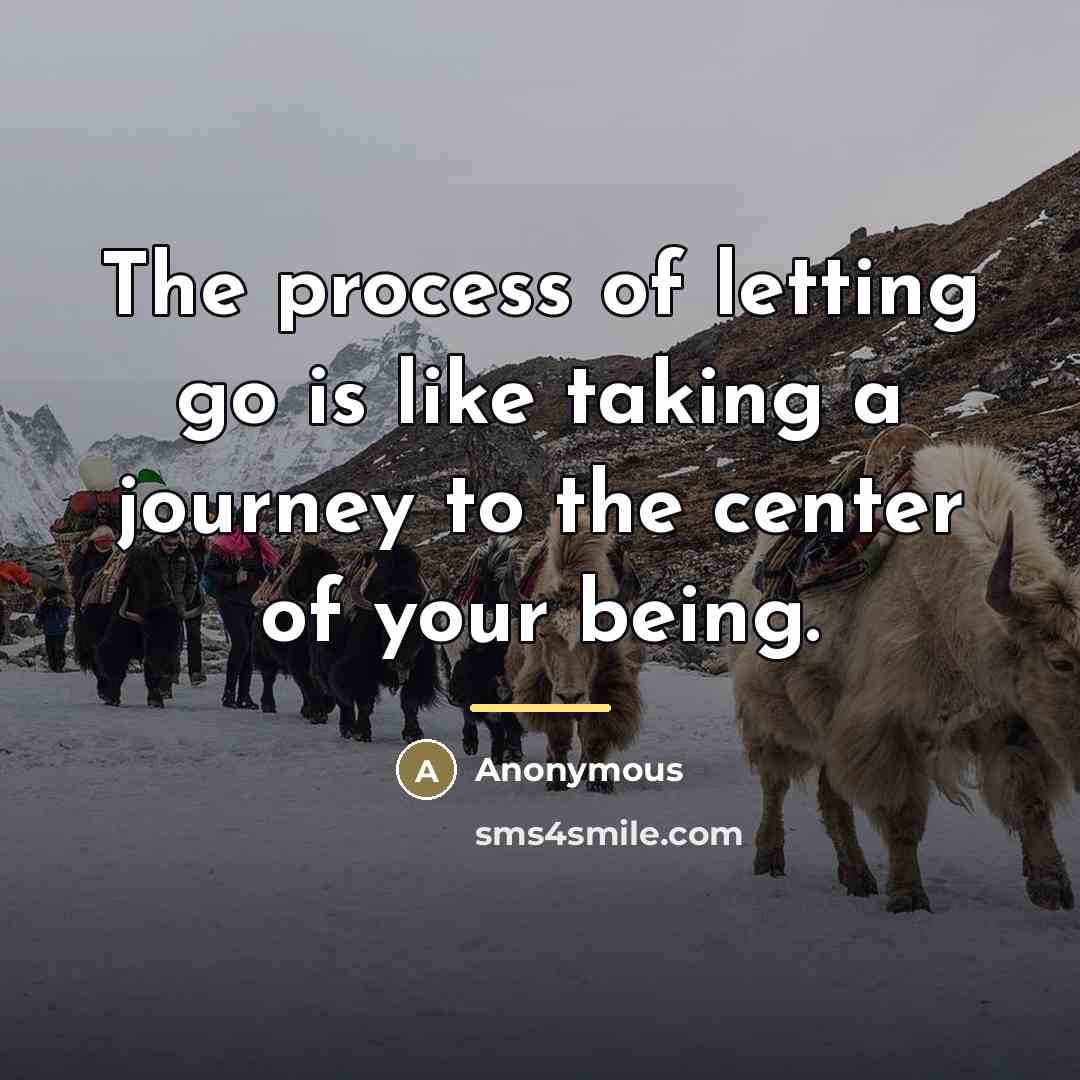 “The process of letting go is like taking a journey…” quote by Anonymous