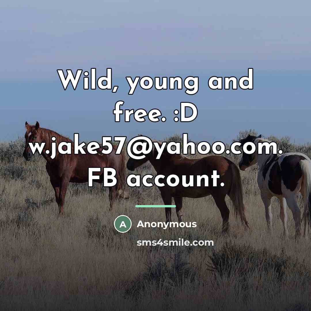 “Wild, young and free. :D w.jake57@yahoo.com. FB account.…” quote by Anonymous