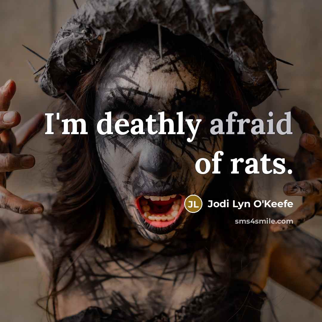 “I'm deathly afraid of rats.” quote by Jodi Lyn O'Keefe