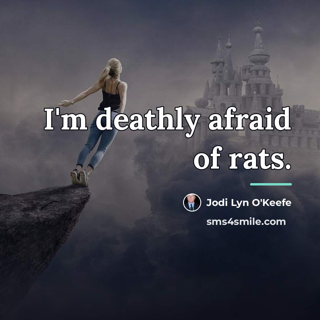 “I'm deathly afraid of rats.…” quote by Jodi Lyn O'Keefe