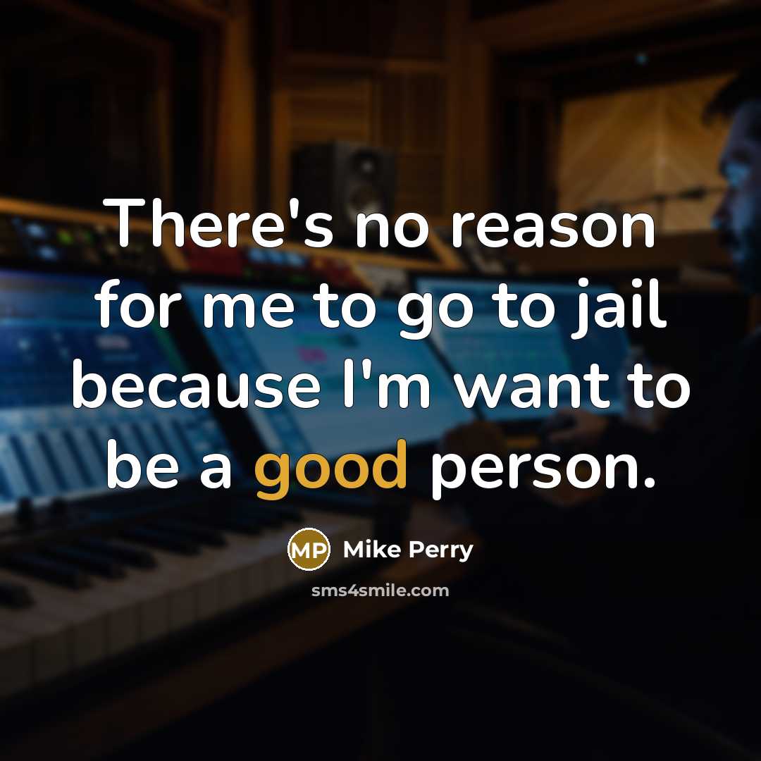 “There's no reason for me to go to jail because…” quote by Mike Perry