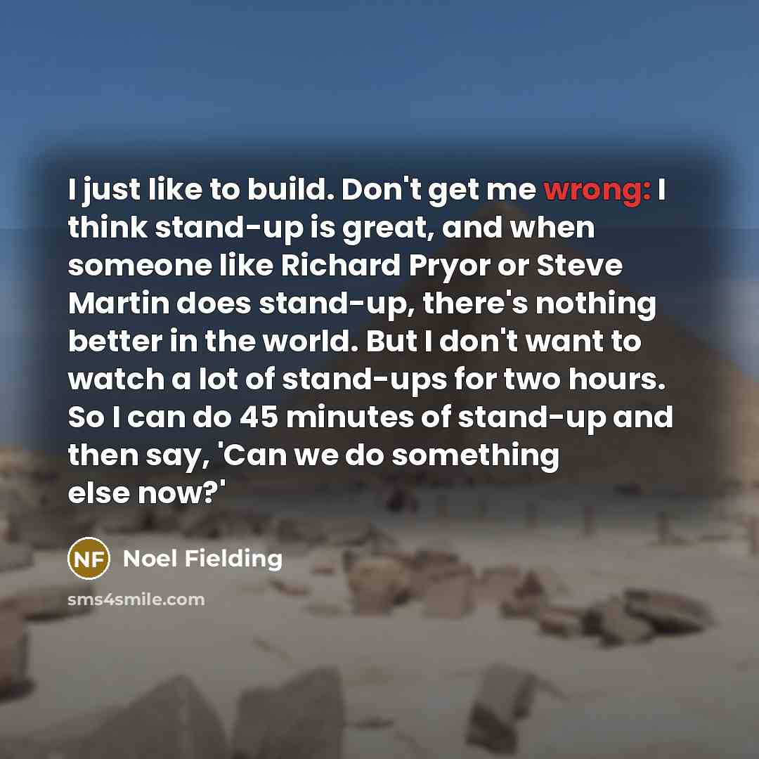 “I just like to build. Don't get me wrong: I…” quote by Noel Fielding