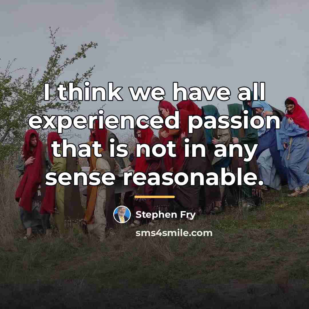 “I think we have all experienced passion that is not…” quote by Stephen Fry