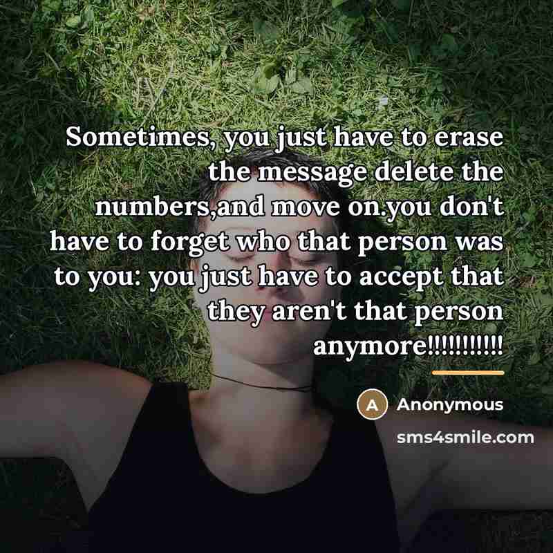 “Sometimes, you just have to erase the message delete the…” quote by Anonymous