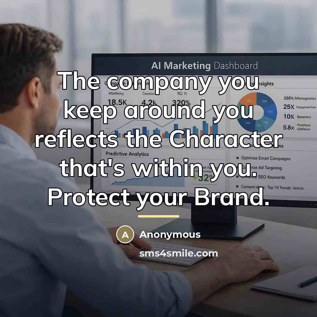 “The company you keep around you reflects the Character that's…” quote by Anonymous