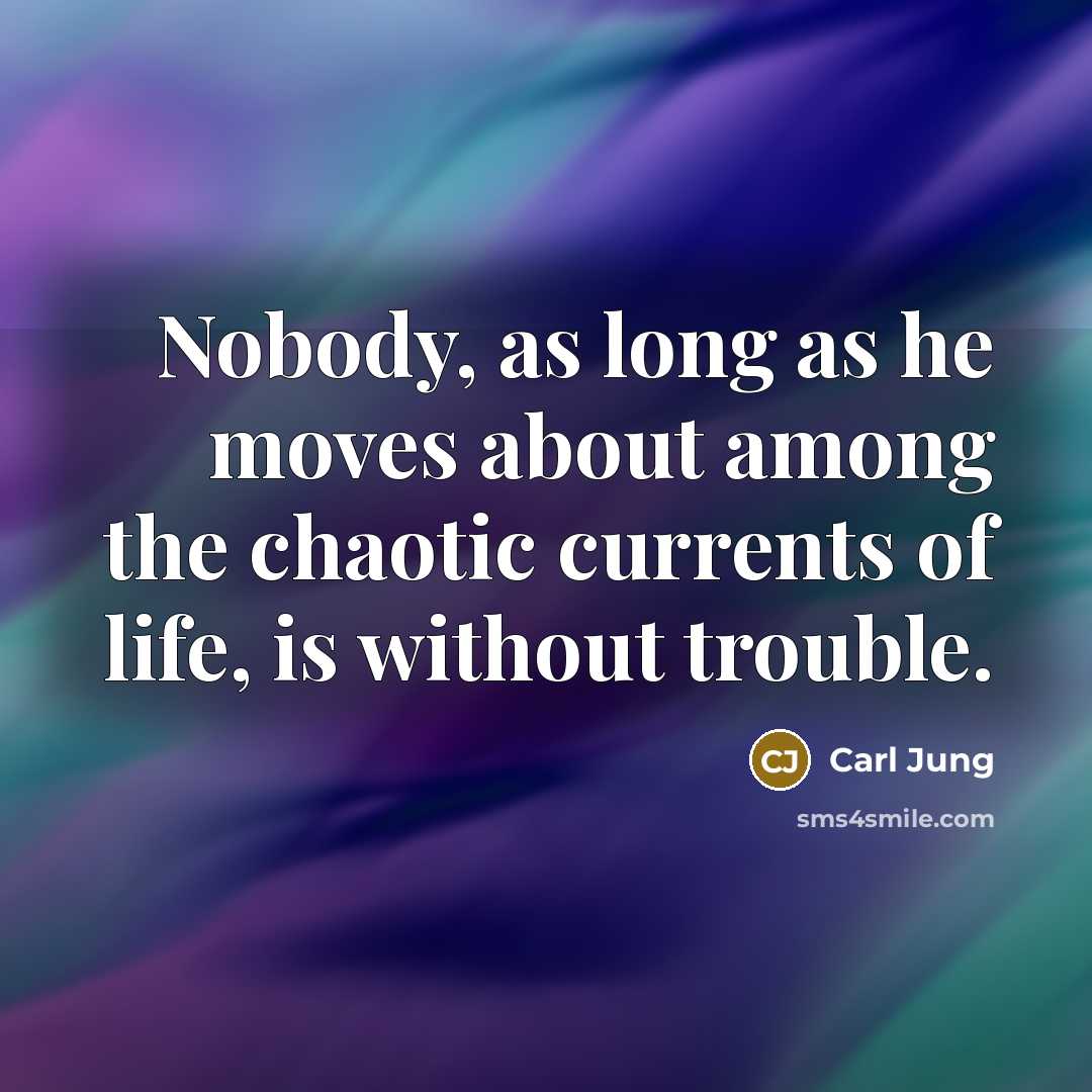 “Nobody, as long as he moves about among the chaotic…” quote by Carl Jung