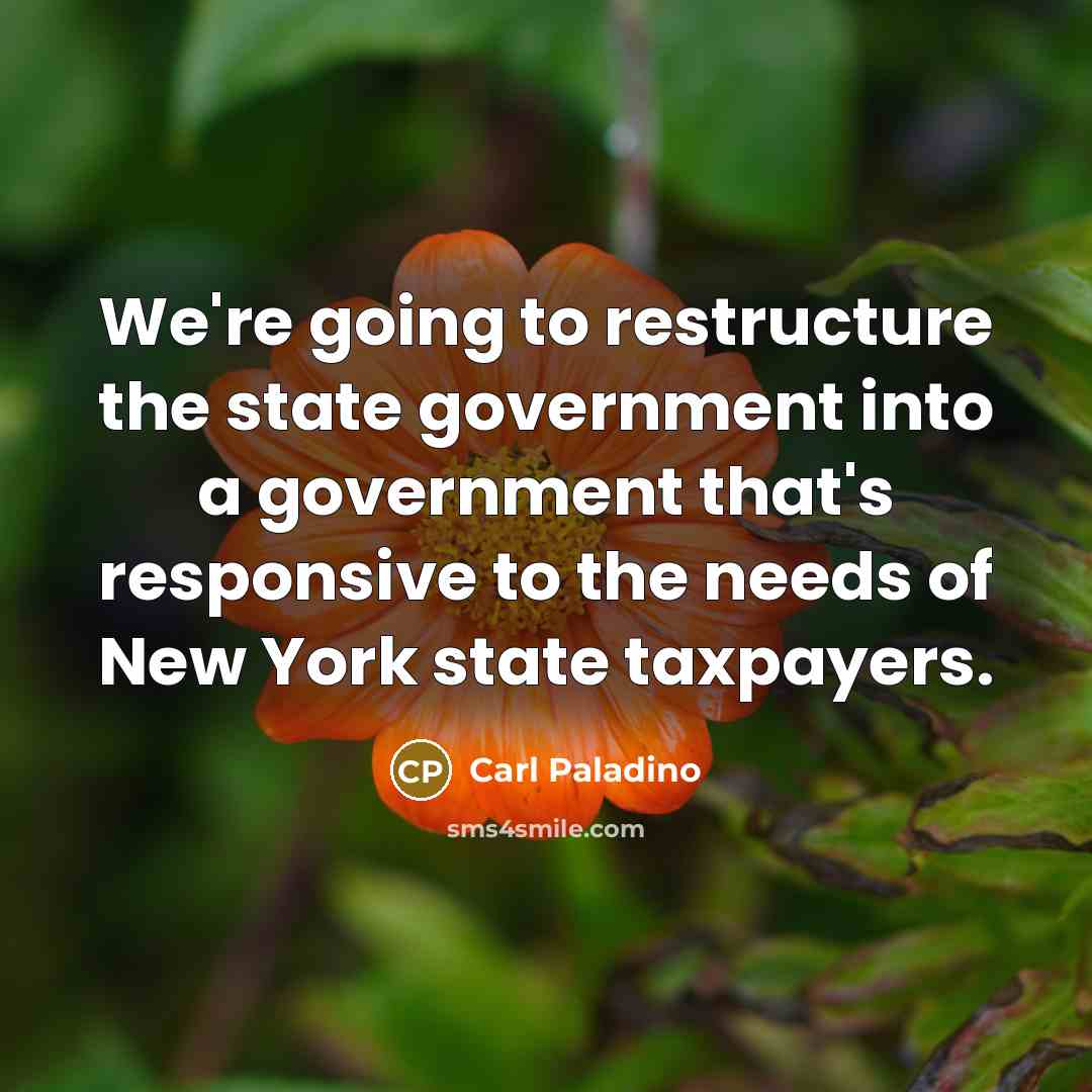 “We're going to restructure the state government into a government…” quote by Carl Paladino