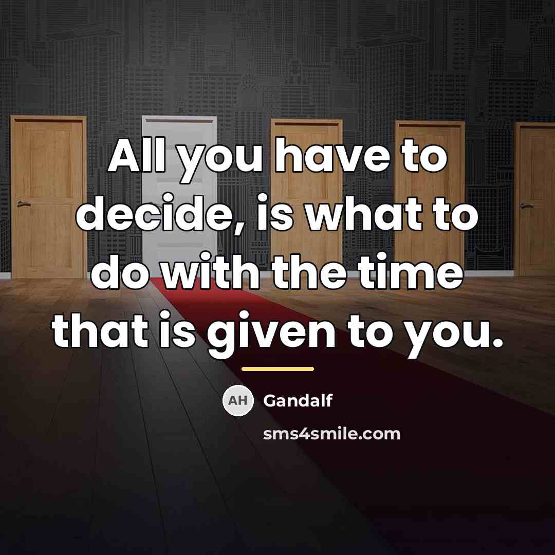 “All you have to decide, is what to do with…” quote by Gandalf