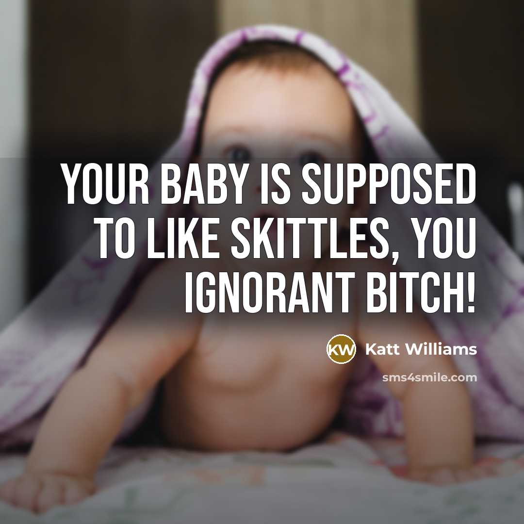 “Your baby is supposed to like Skittles, you ignorant bitch!” quote by Katt Williams