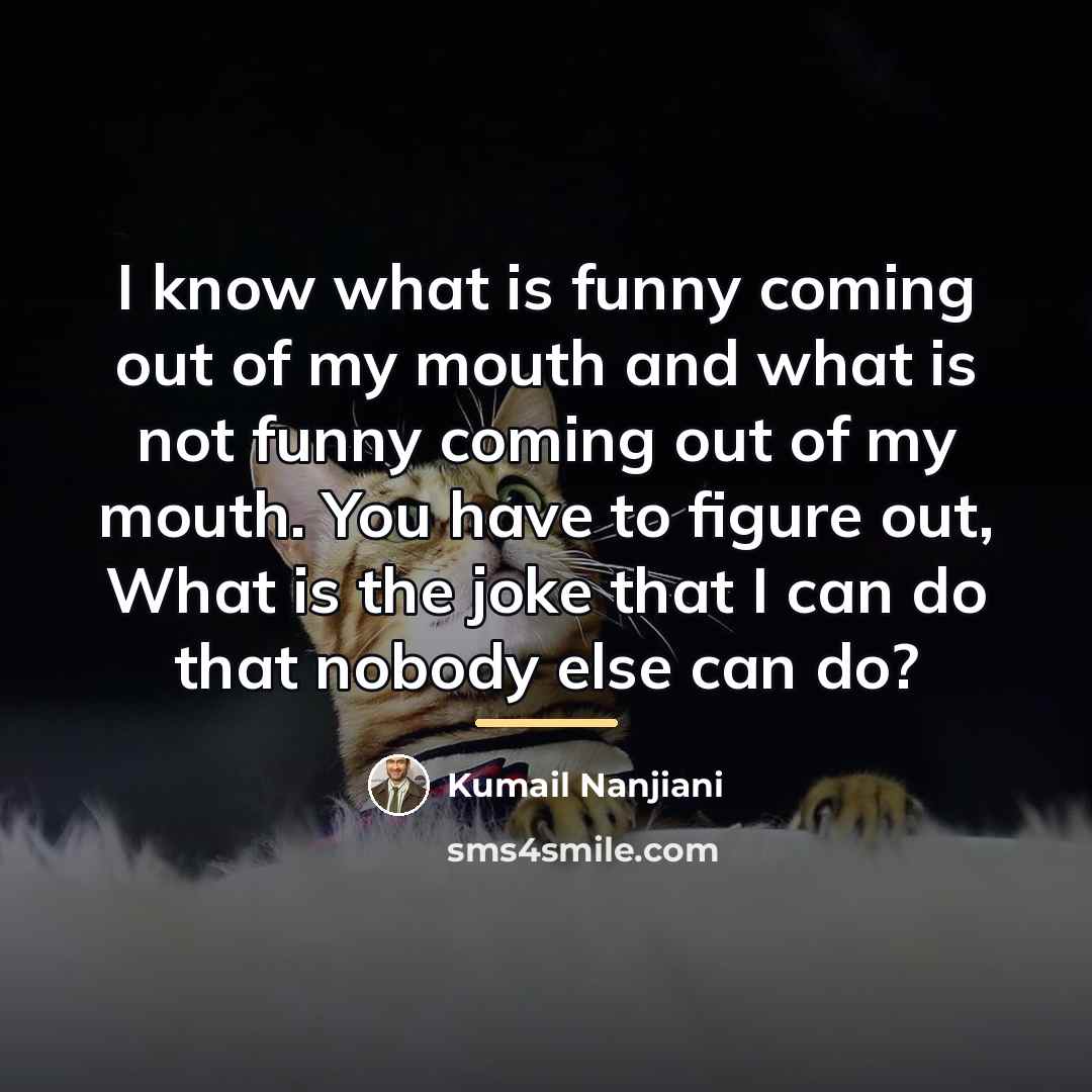 “I know what is funny coming out of my mouth…” quote by Kumail Nanjiani